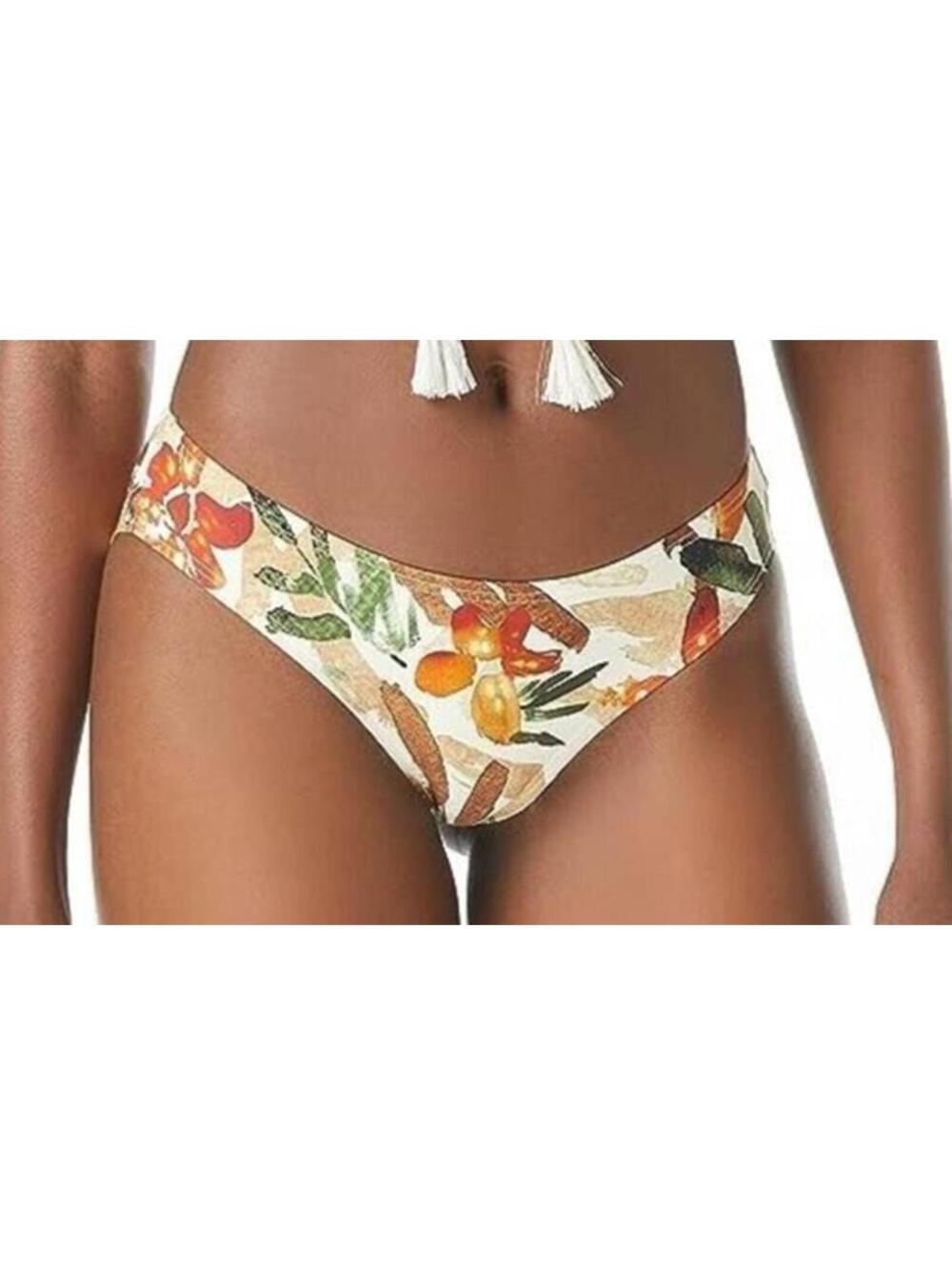 1426 Vince Camuto Printed Bikini Swim Bottom BONE FLORAL sz S new
